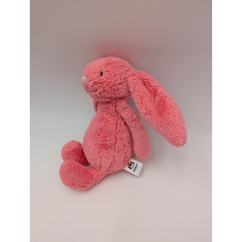Jellycat Bashful Bunny Rabbit Plush Coral Pink 8 Inch Stuffed Animal - Picture 2 of 6